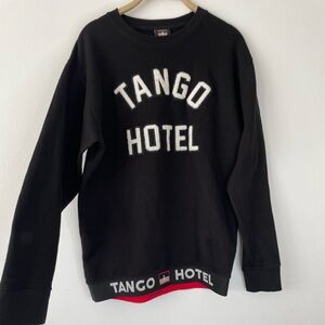 Tango Hotel Men's Black Crewneck Sweater